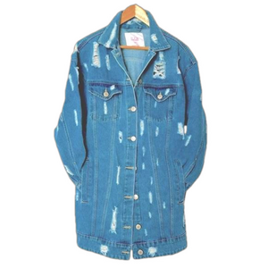 Urban Basics Denim Jacket Distressed Long Sleeve Women’s Small